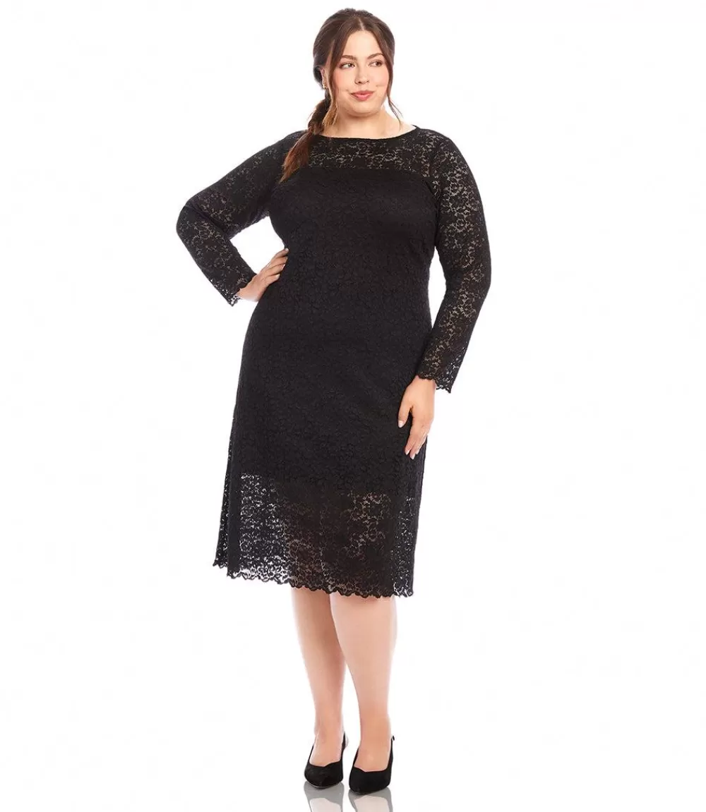 Plus Size Column Lace Dress>Karen Kane Shop