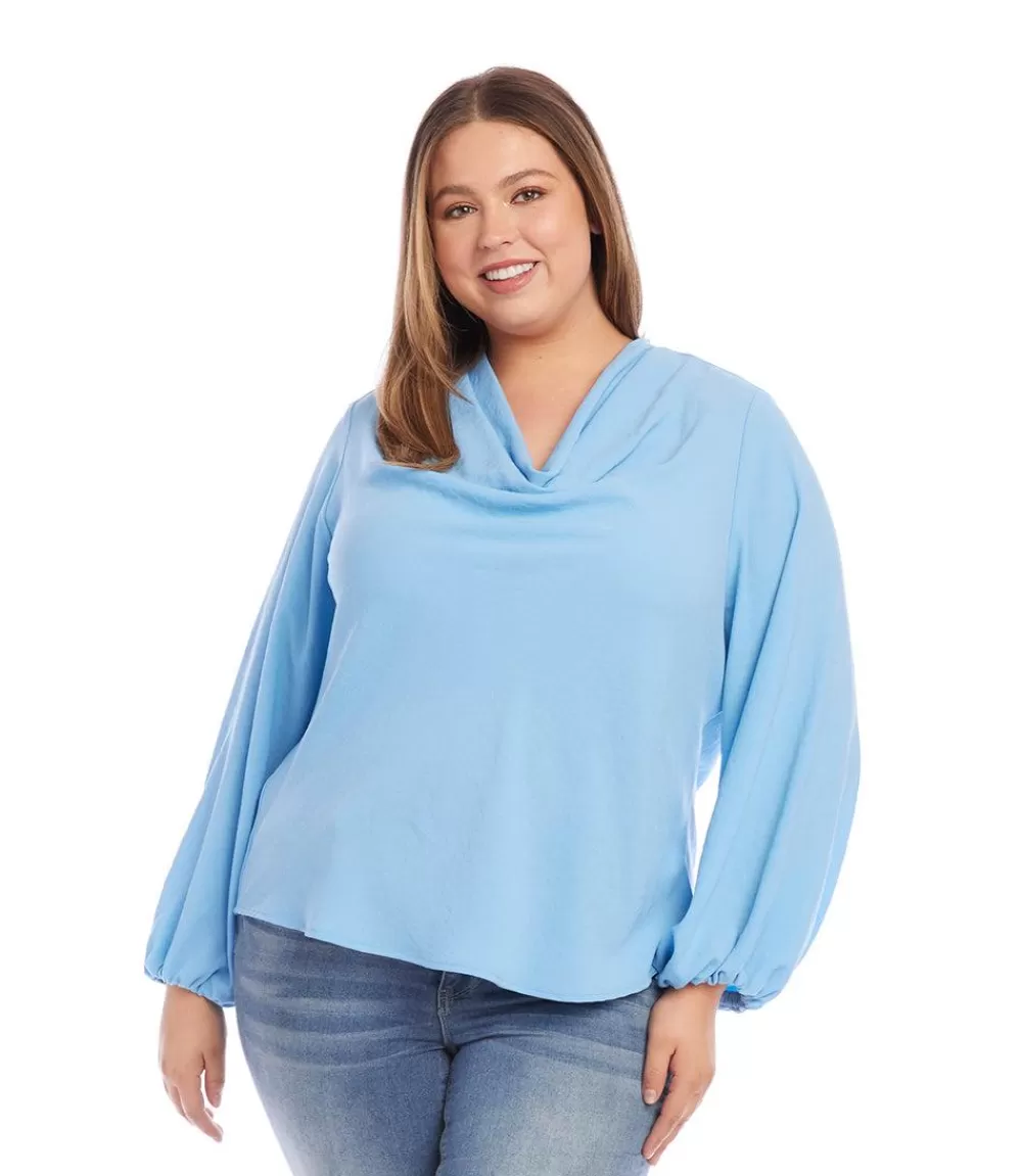 Plus Size Cowl Neck Top>Karen Kane Cheap