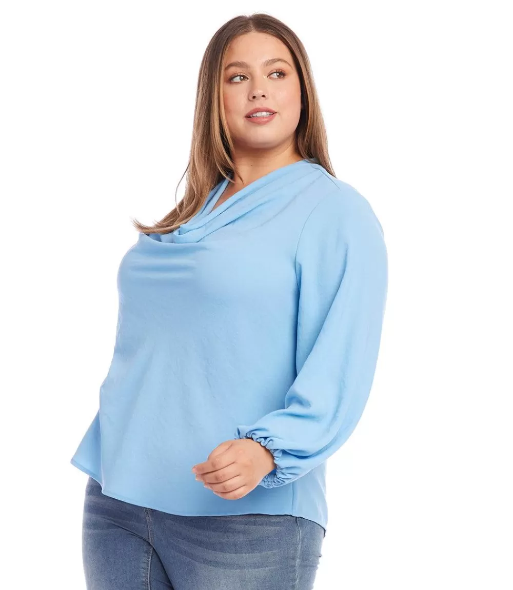 Plus Size Cowl Neck Top>Karen Kane Cheap