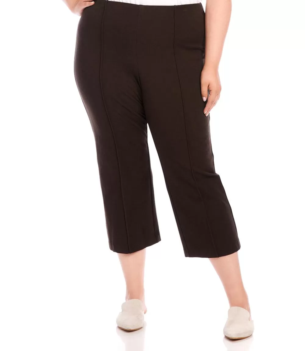 Plus Size Cropped Pintuck Pants>Karen Kane Clearance