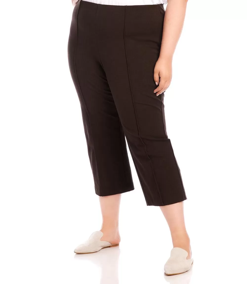 Plus Size Cropped Pintuck Pants>Karen Kane Clearance