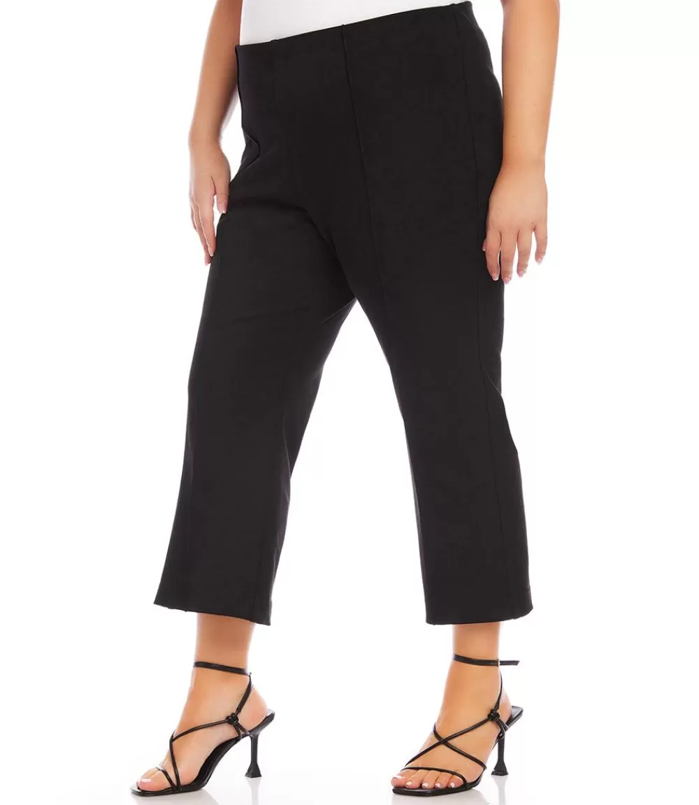 Plus Size Cropped Pintuck Pants>Karen Kane Store