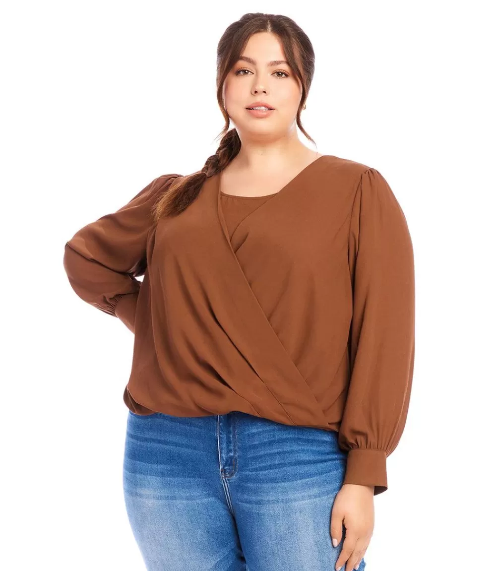 Plus Size Drape Front Top>Karen Kane Best Sale