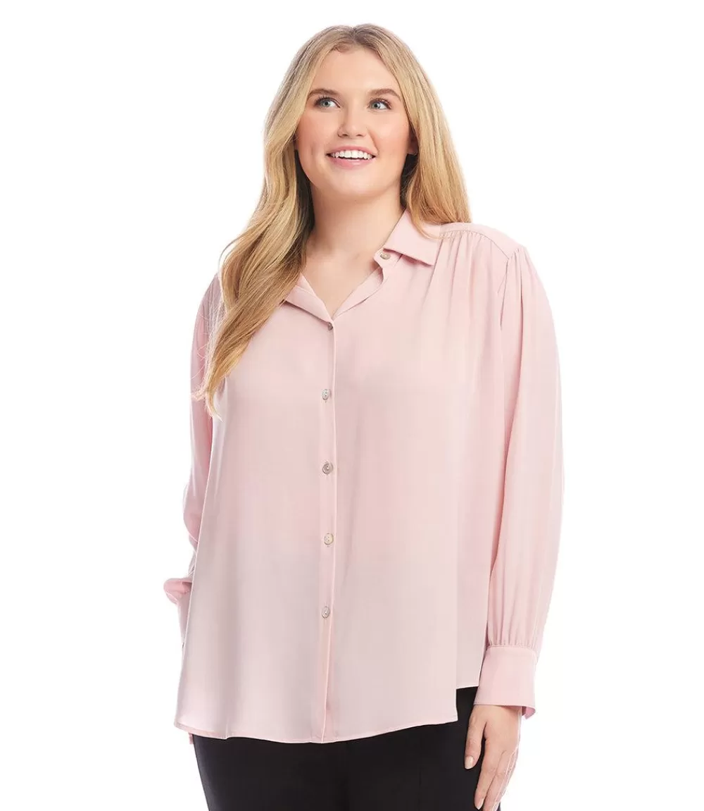 Plus Size Dropped Shoulder Blouse>Karen Kane Hot