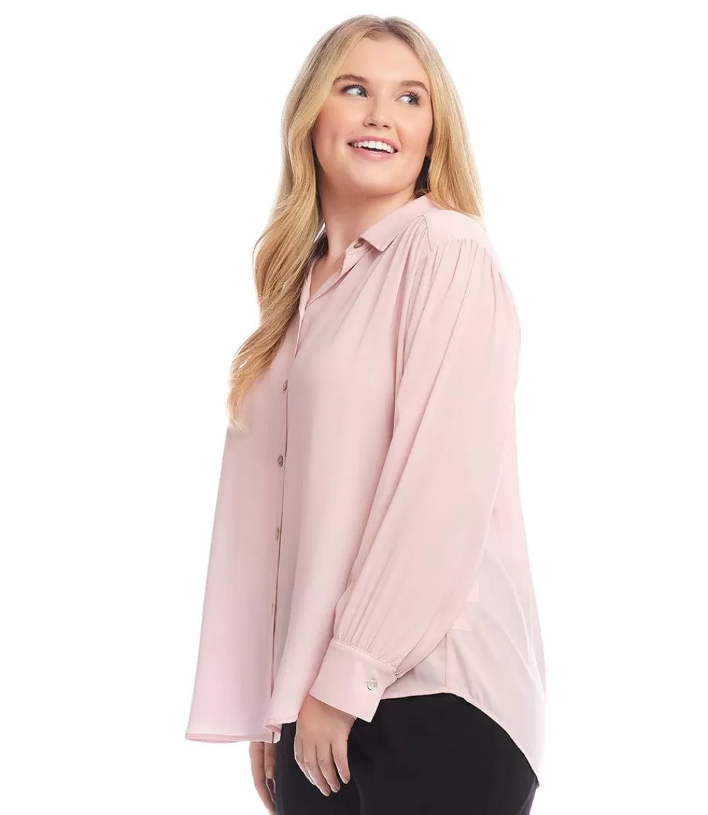 Plus Size Dropped Shoulder Blouse>Karen Kane Hot