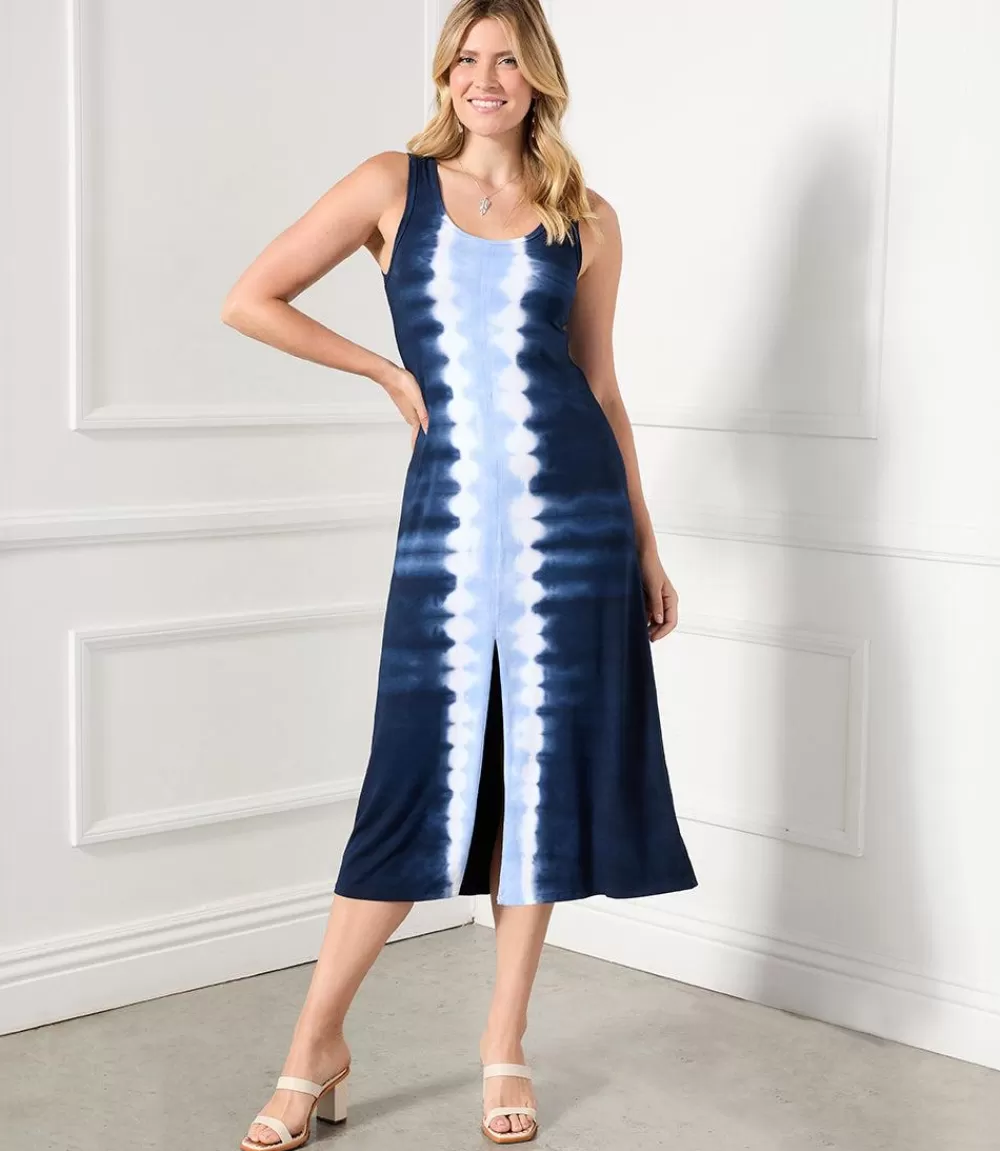 Plus Size Front Slit Midi Dress>Karen Kane Sale