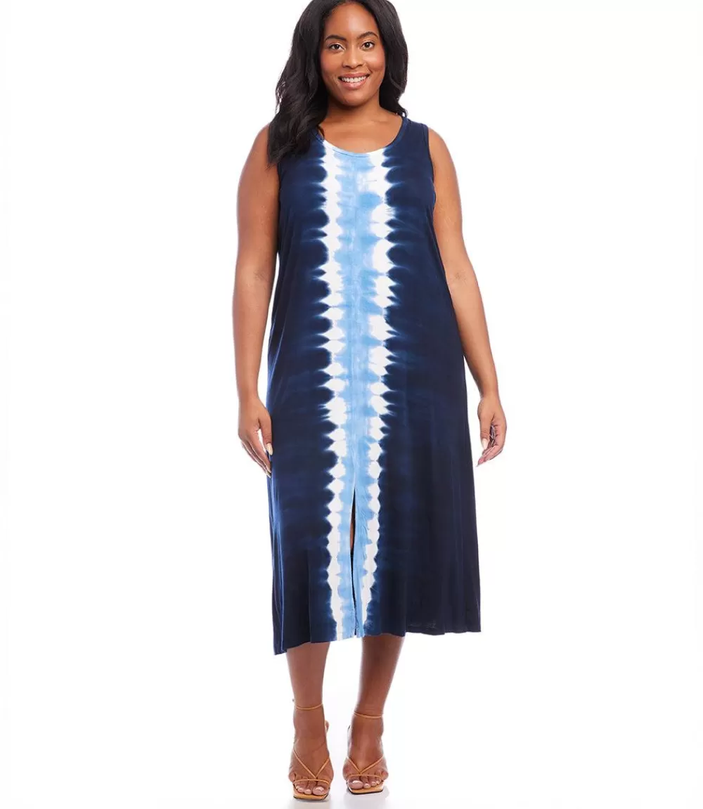 Plus Size Front Slit Midi Dress>Karen Kane Sale