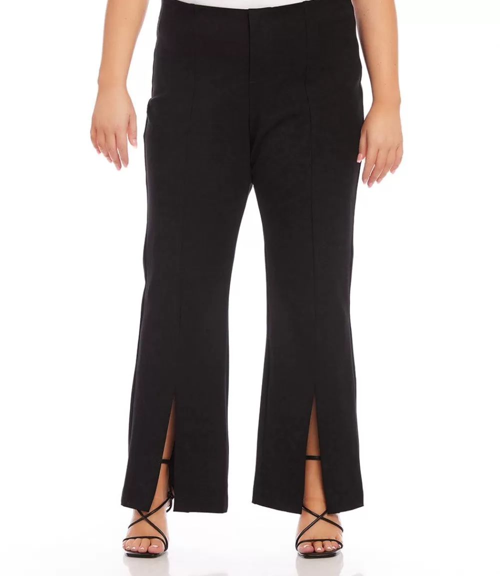 Plus Size Front Slit Pants>Karen Kane New