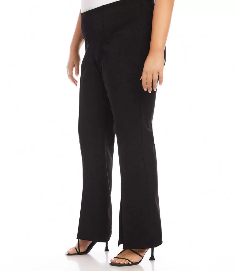 Plus Size Front Slit Pants>Karen Kane New