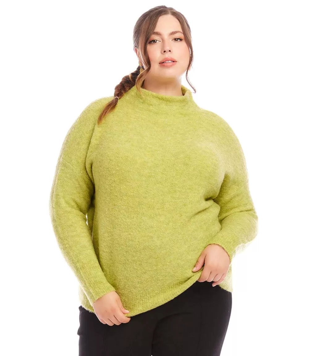 Plus Size Mock Neck Boucle Sweater>Karen Kane Cheap