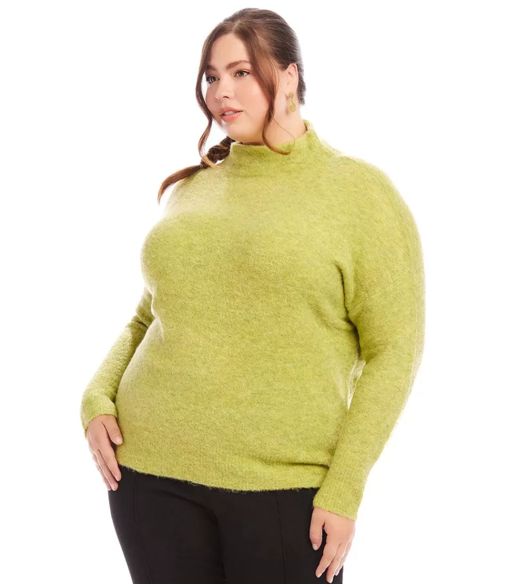 Plus Size Mock Neck Boucle Sweater>Karen Kane Cheap