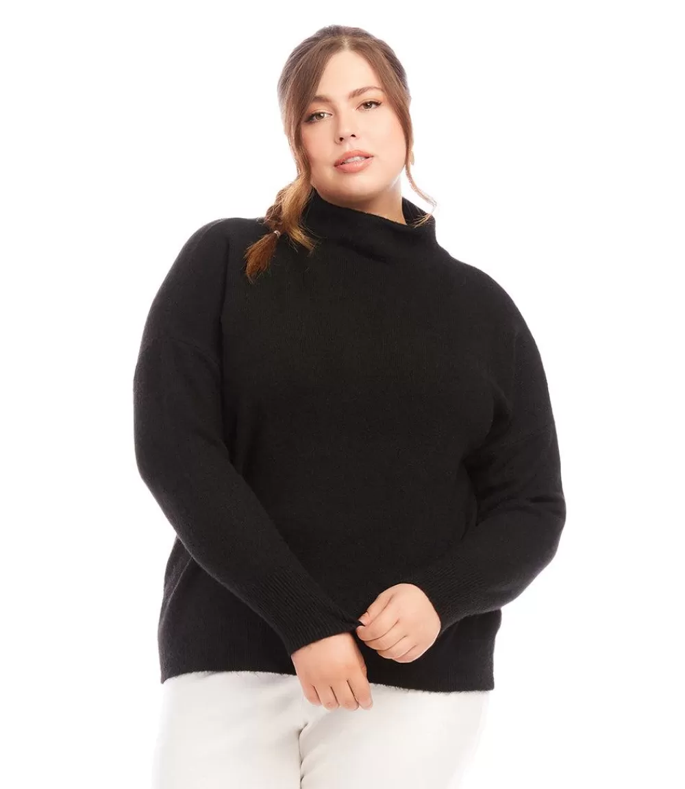 Plus Size Mock Neck Sweater>Karen Kane Flash Sale