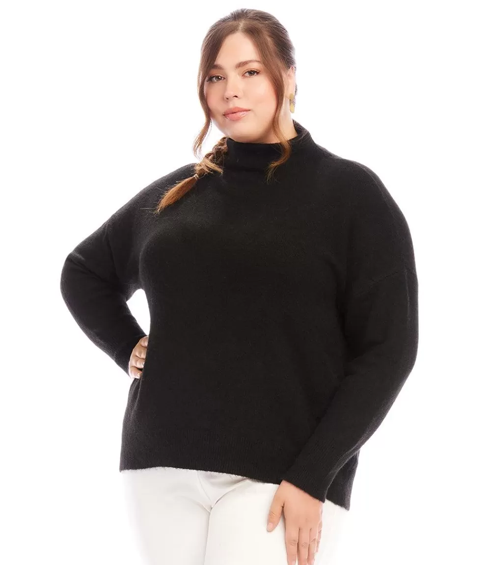 Plus Size Mock Neck Sweater>Karen Kane Flash Sale