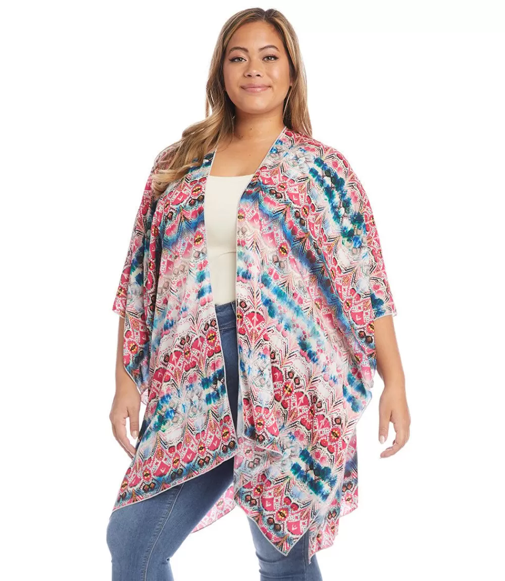 Plus Size Open Front Jacket>Karen Kane New