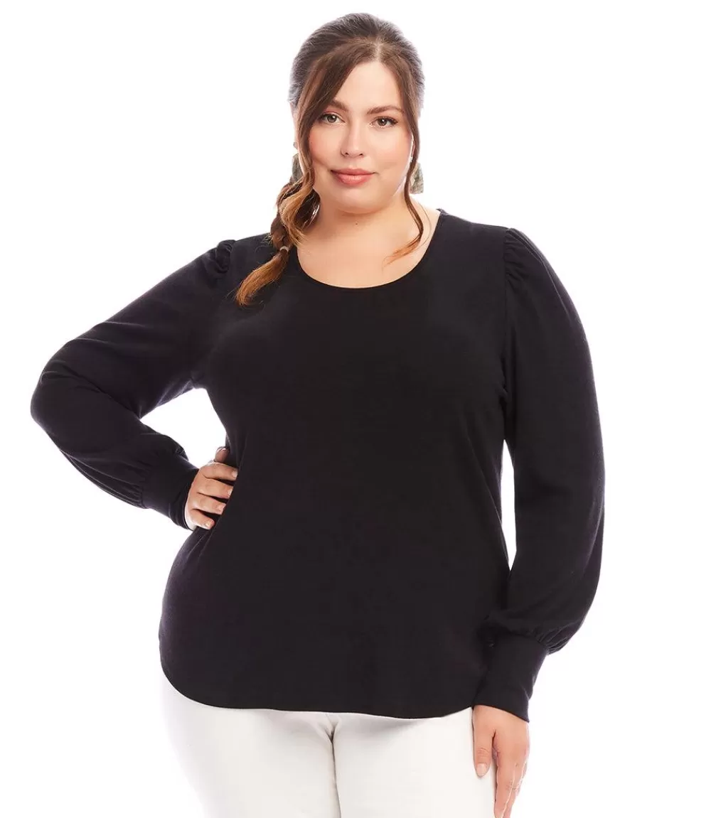 Plus Size Puff Sleeve Top>Karen Kane Online