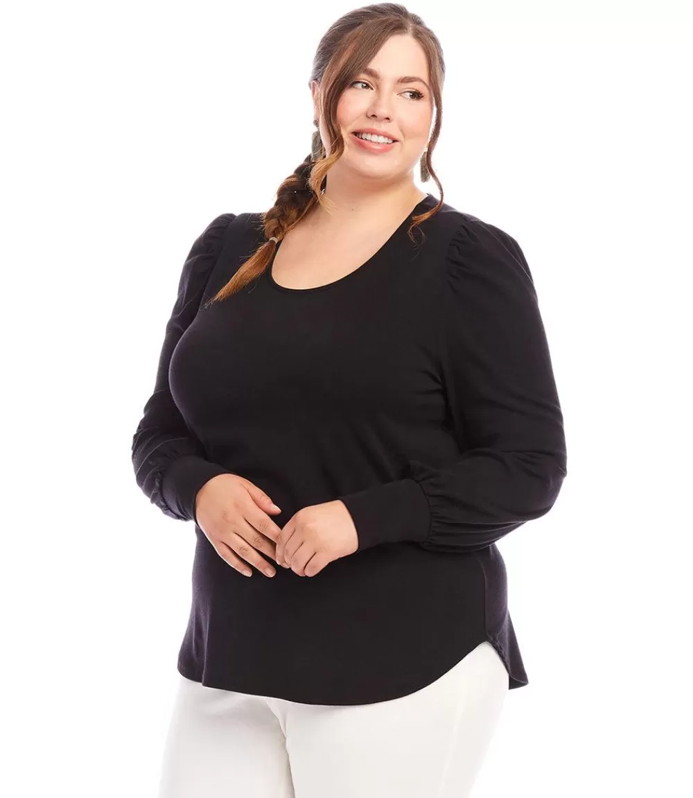 Plus Size Puff Sleeve Top>Karen Kane Online