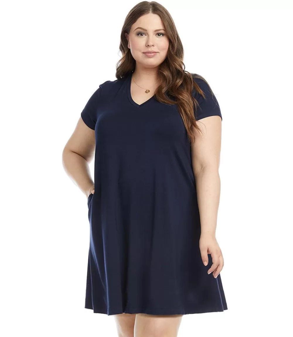 Plus Size Quinn V-Neck Pocket Dress>Karen Kane Store