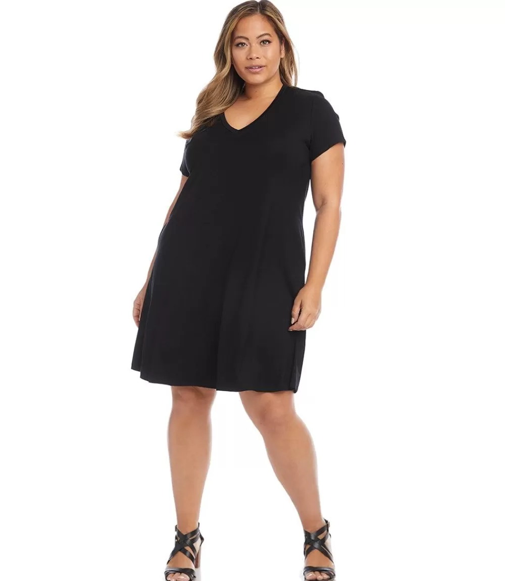 Plus Size Quinn V-Neck Pocket Dress>Karen Kane Online