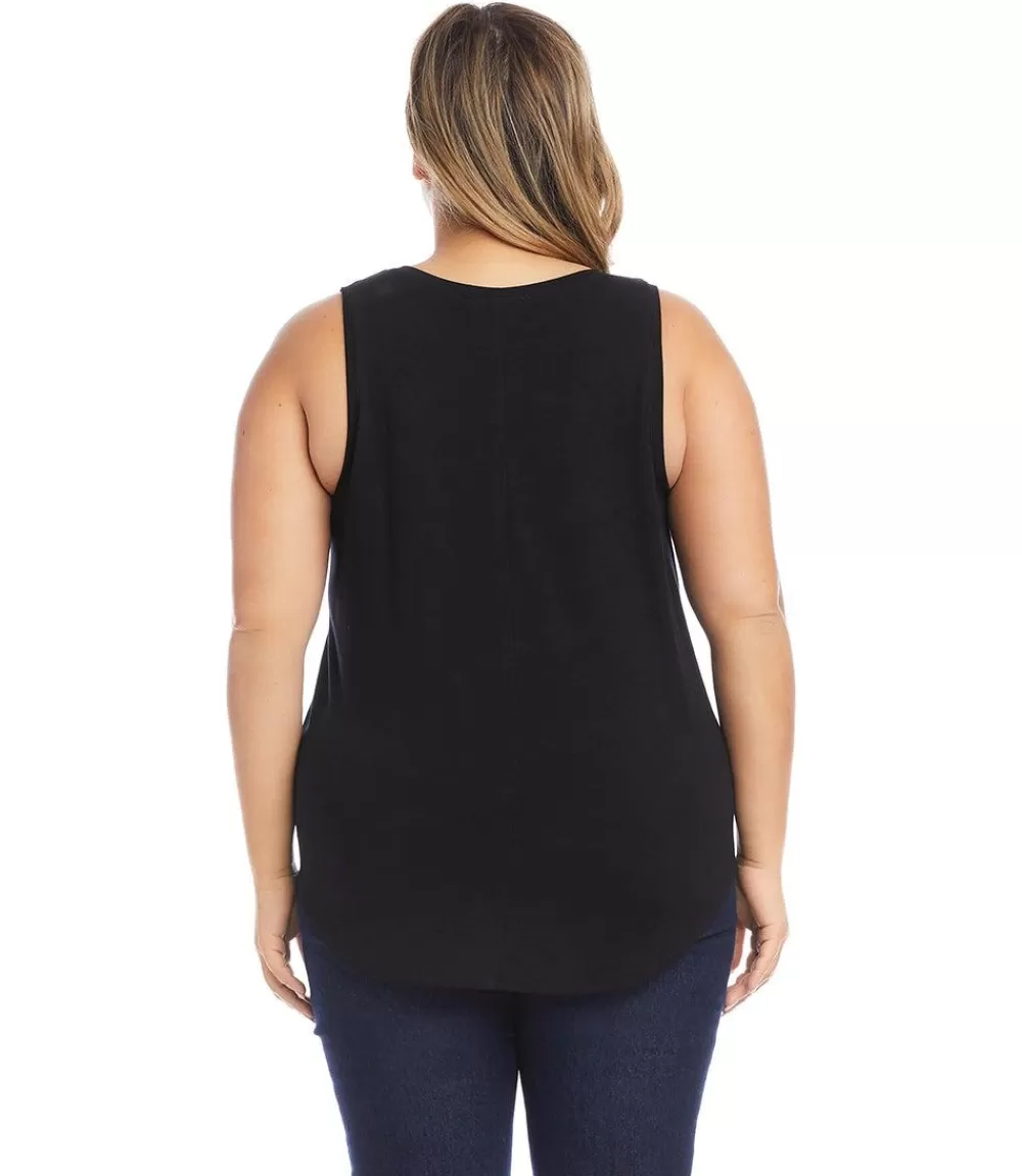 Plus Size Shirttail Tank>Karen Kane New