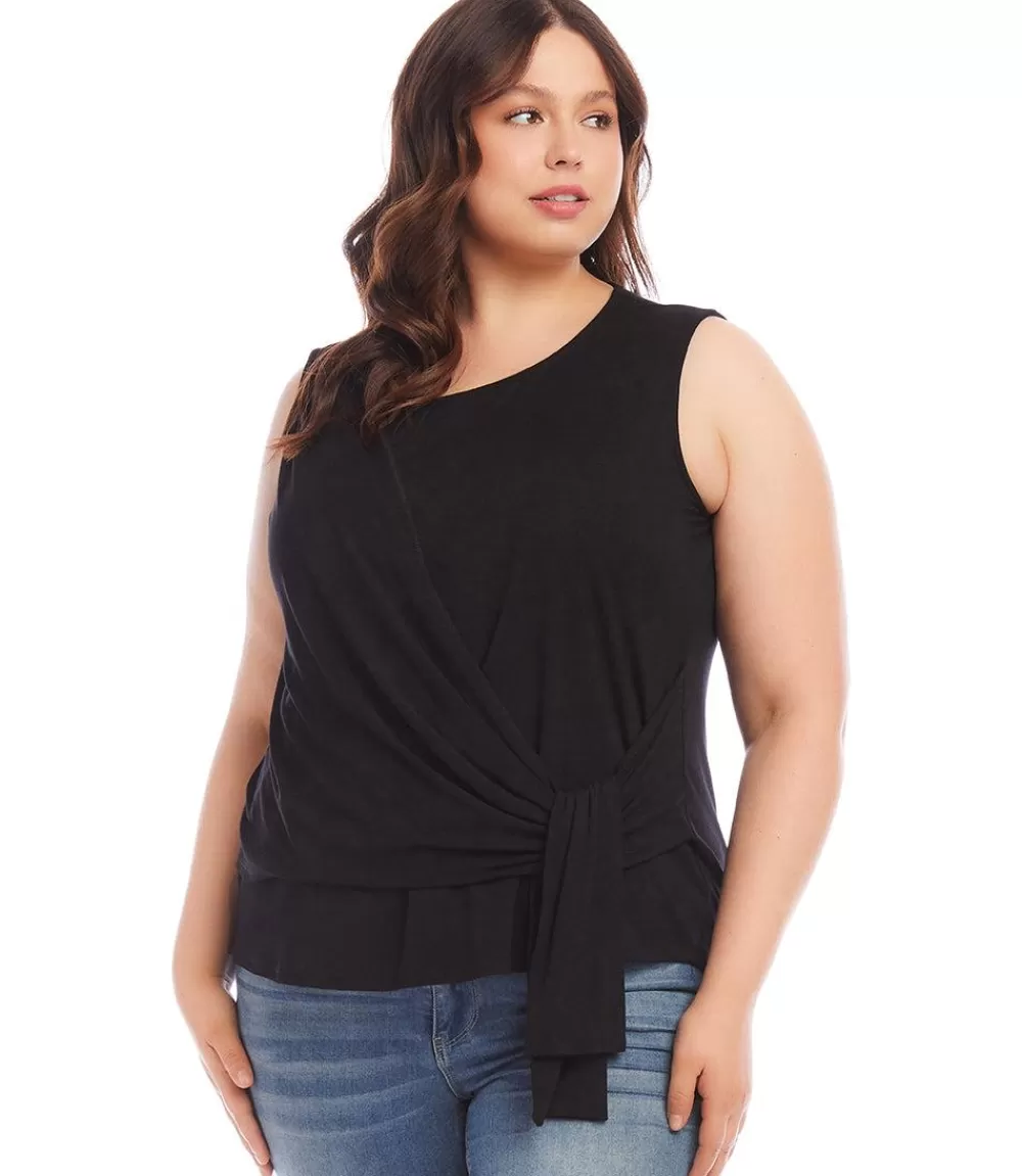 Plus Size Side Drape Top>Karen Kane Outlet