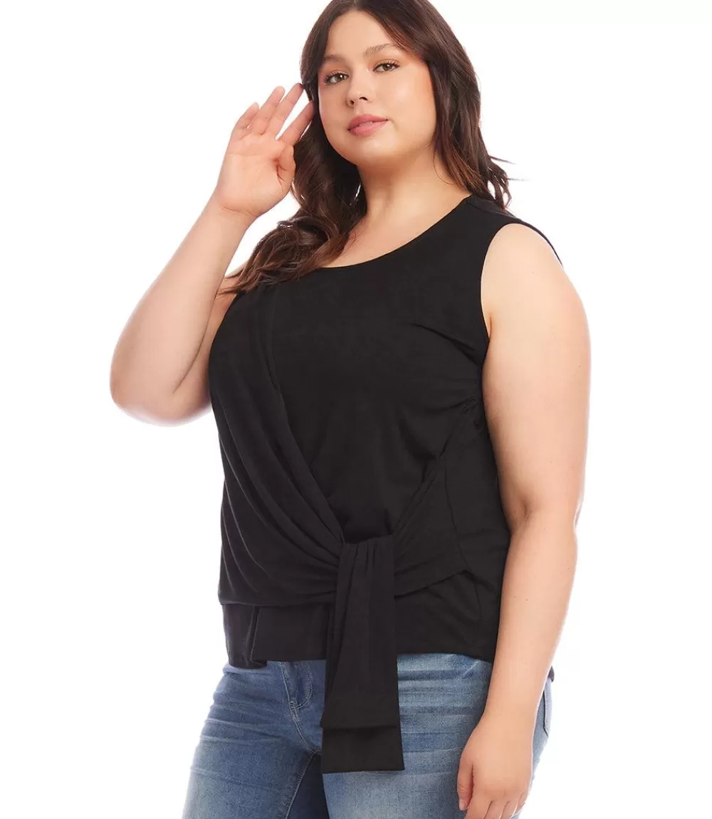 Plus Size Side Drape Top>Karen Kane Outlet