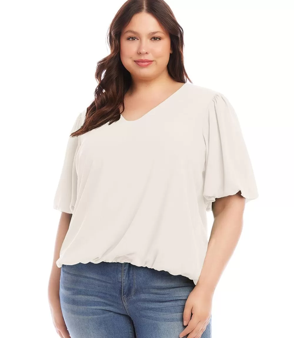 Plus Size Sleeve Puff Sleeve Top>Karen Kane Best