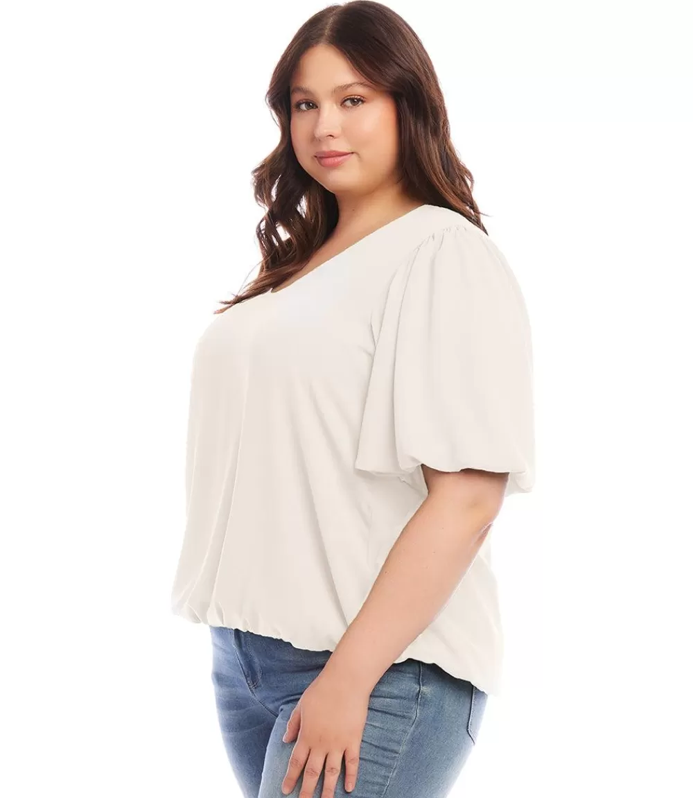 Plus Size Sleeve Puff Sleeve Top>Karen Kane Best