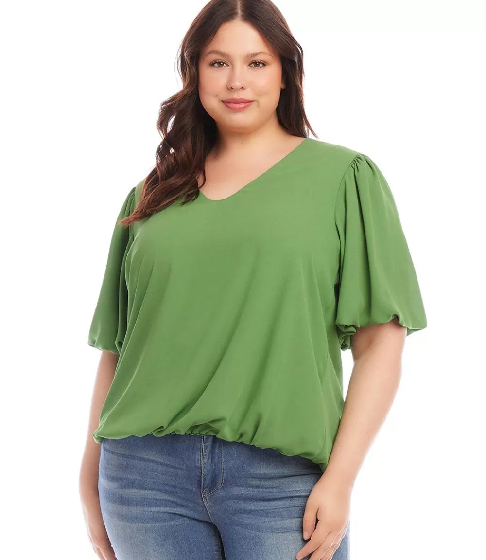 Plus Size Sleeve Puff Sleeve Top>Karen Kane Best Sale