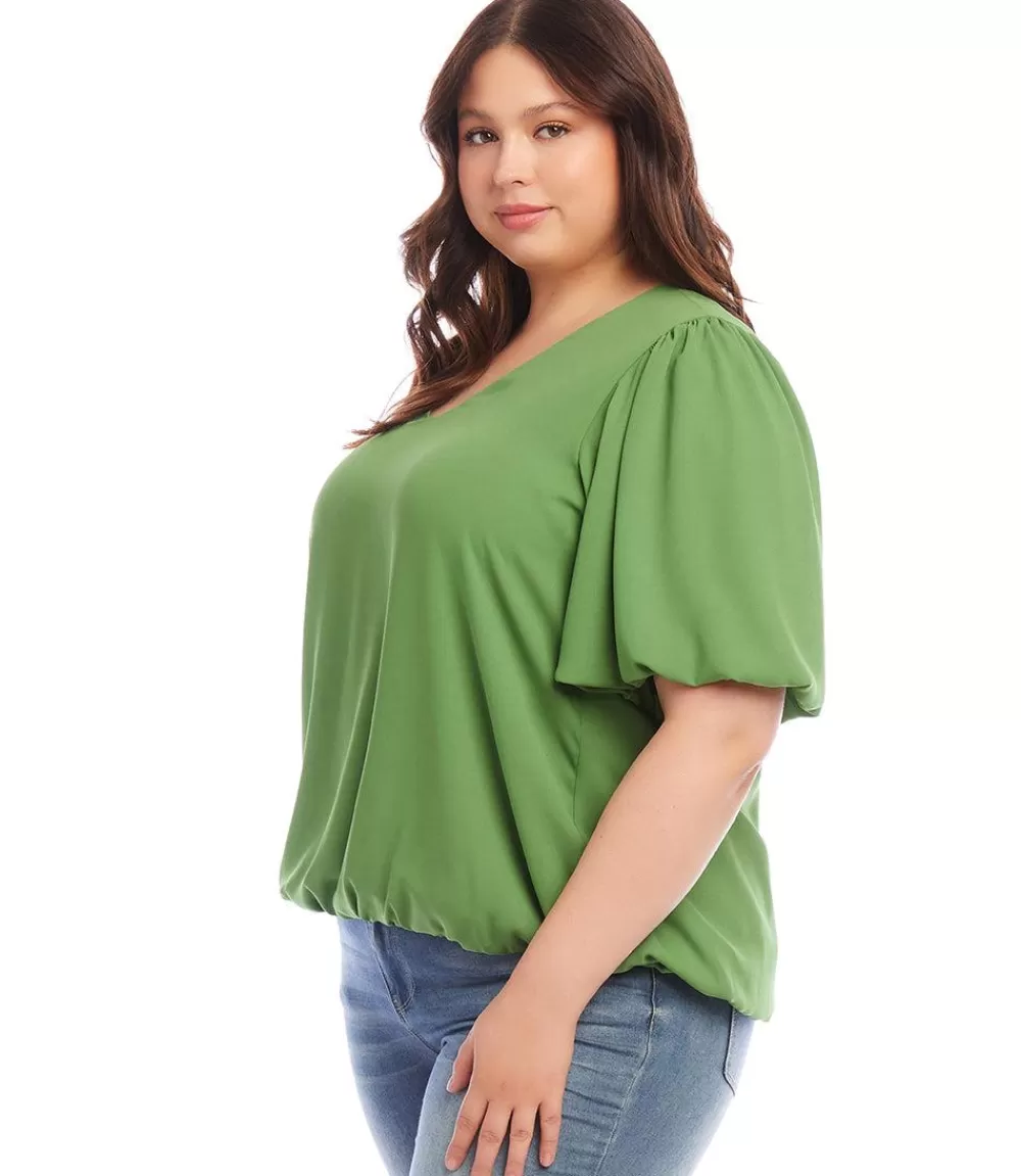 Plus Size Sleeve Puff Sleeve Top>Karen Kane Best Sale