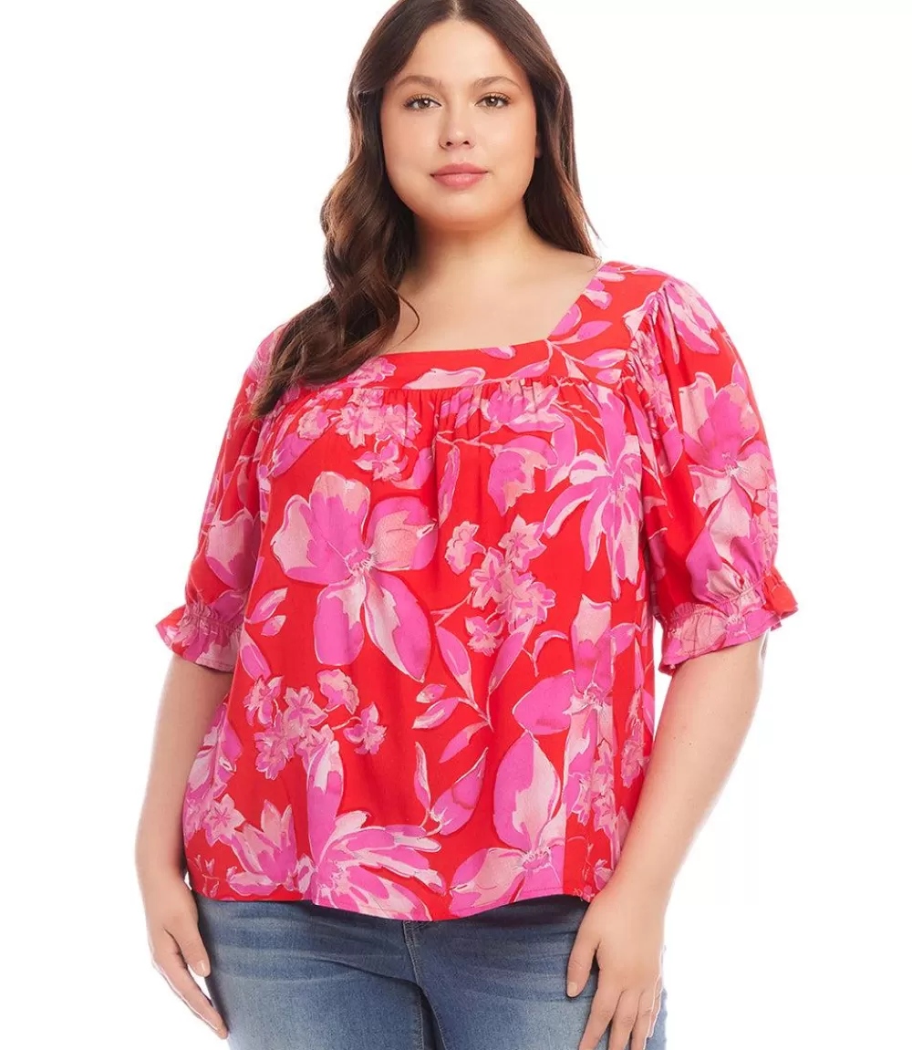 Plus Size Square Neck Top>Karen Kane Best Sale