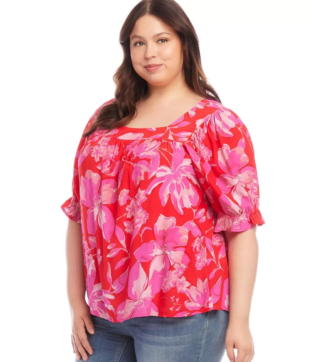 Plus Size Square Neck Top>Karen Kane Best Sale