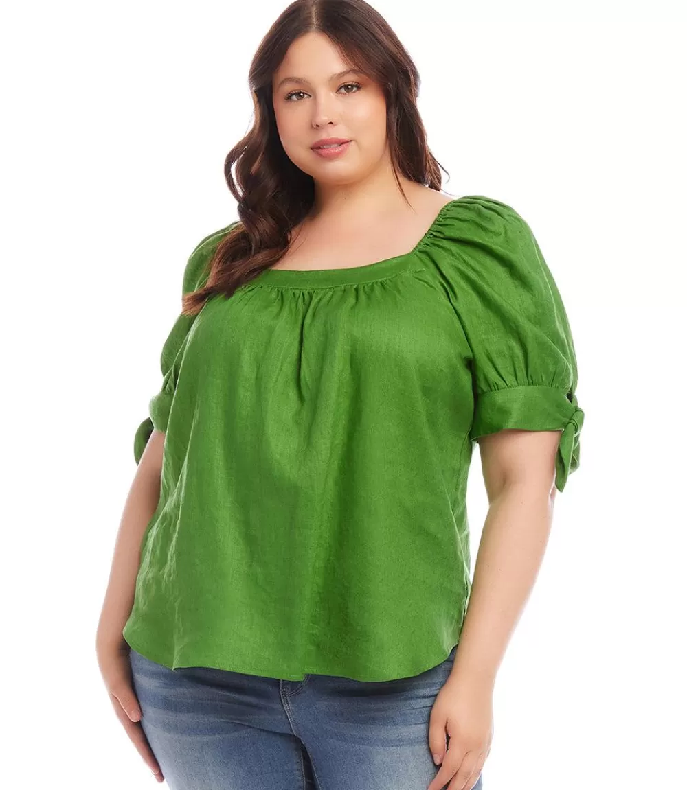 Plus Size Square Neck Top>Karen Kane Store