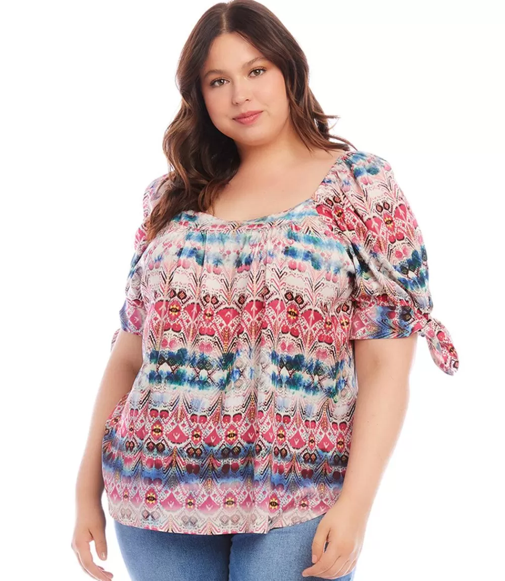 Plus Size Square Neck Top>Karen Kane New