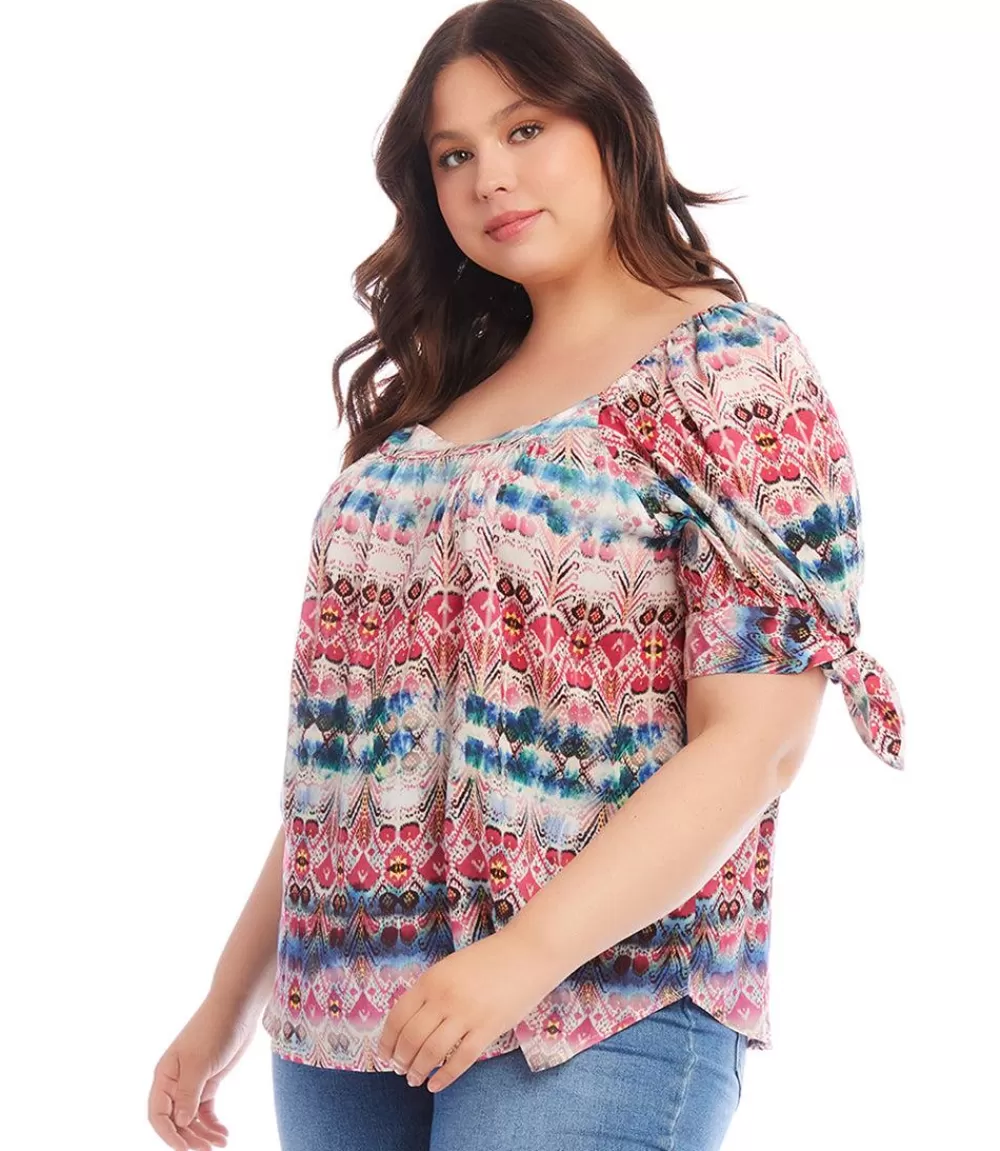 Plus Size Square Neck Top>Karen Kane New