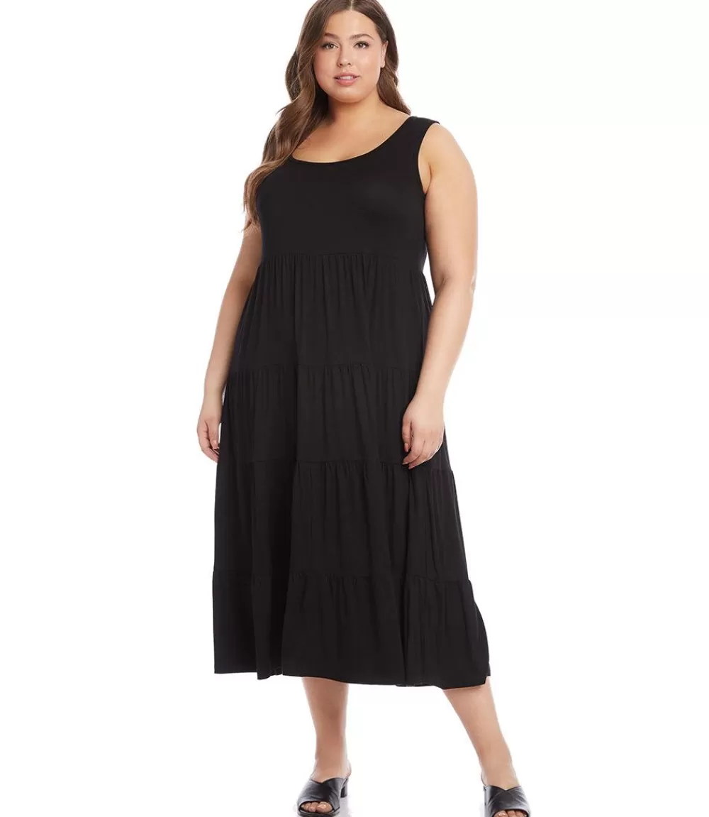 Plus Size Tiered Midi Dress>Karen Kane Discount