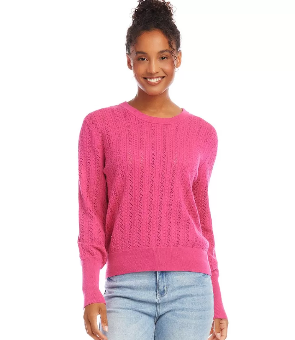 Pointelle Sweater>Karen Kane Outlet