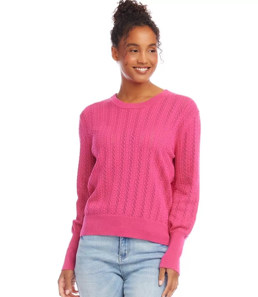 Pointelle Sweater>Karen Kane Outlet