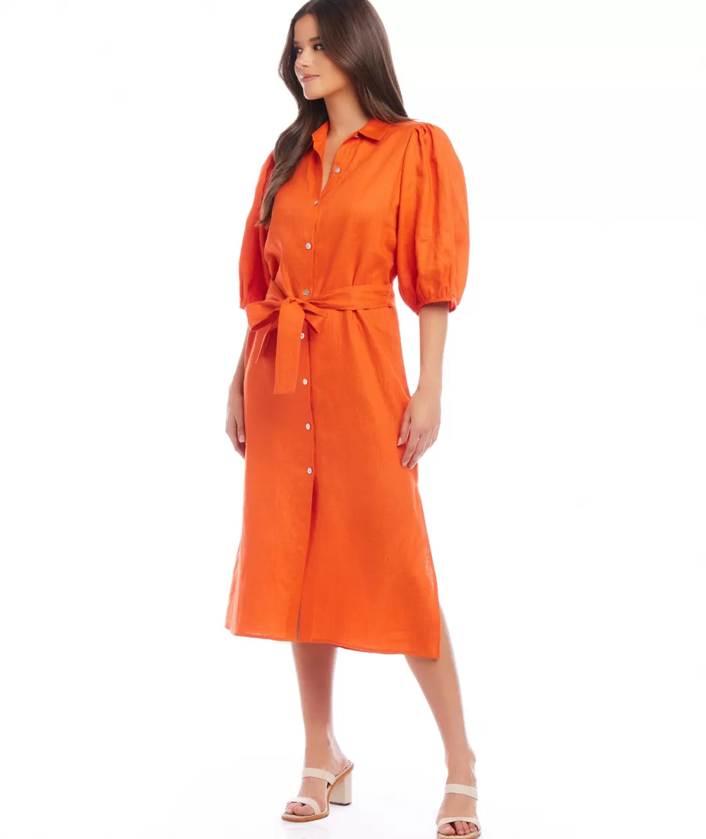 Puff Sleeve Shirtdress>Karen Kane Shop