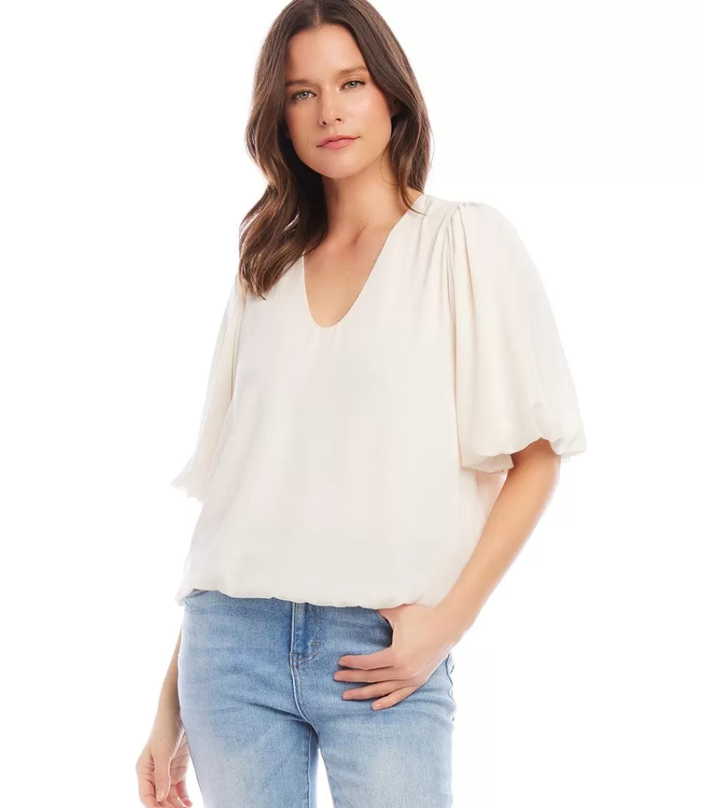 Puff Sleeve Top>Karen Kane Store