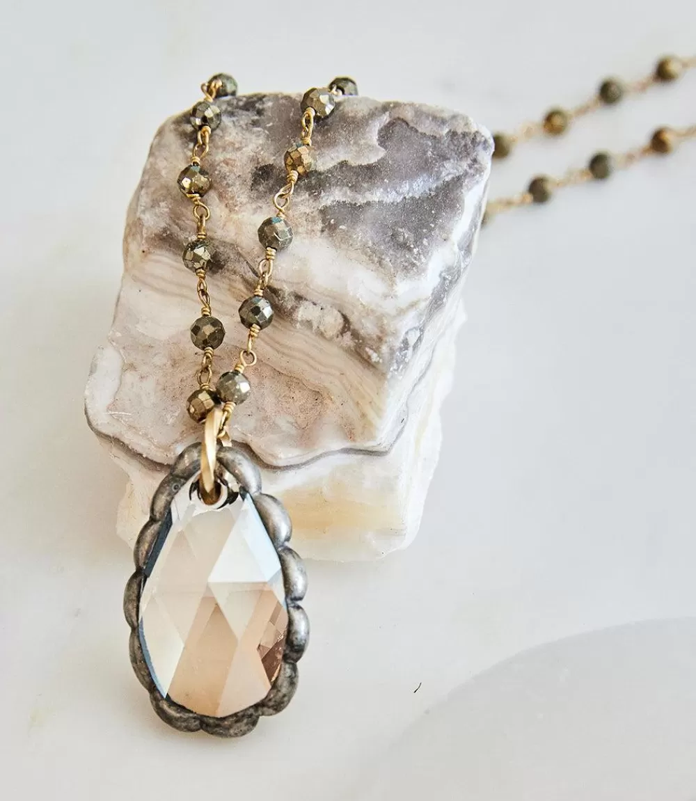 Pyrite Crystal Pendant Necklace>Karen Kane Sale