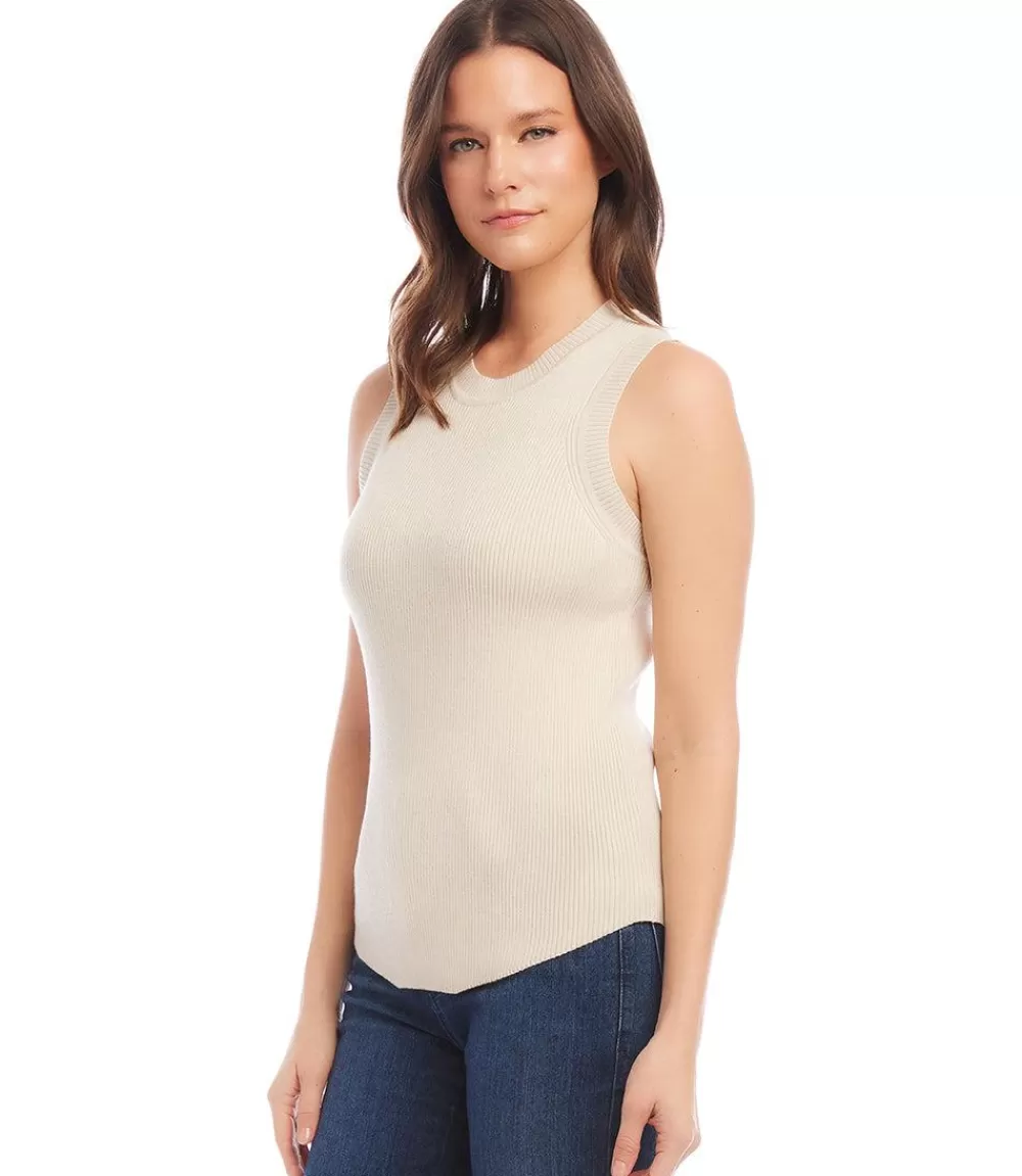 Ribbed Sleeveless Sweater Tank>Karen Kane Online