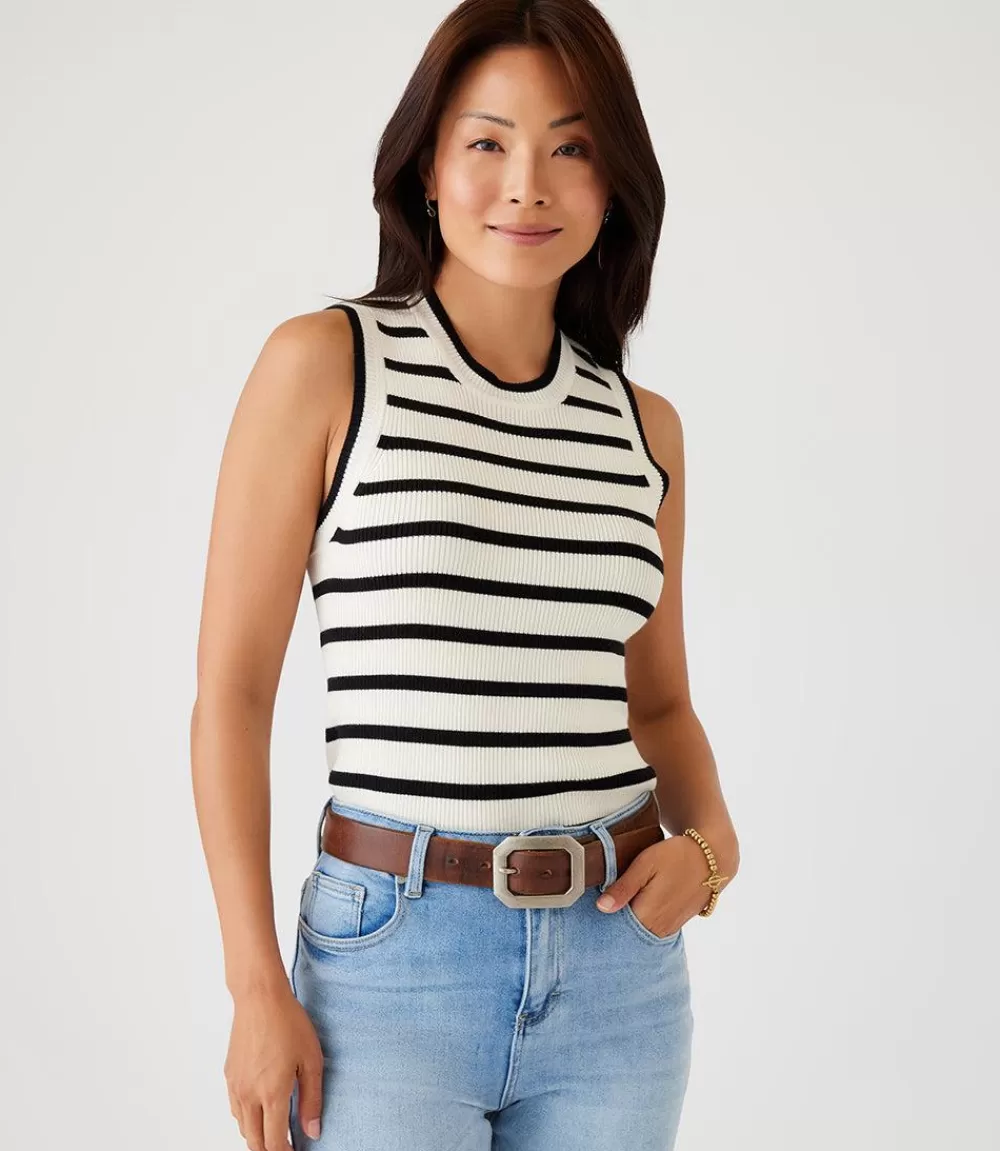 Ribbed Sleeveless Sweater Tank>Karen Kane Best