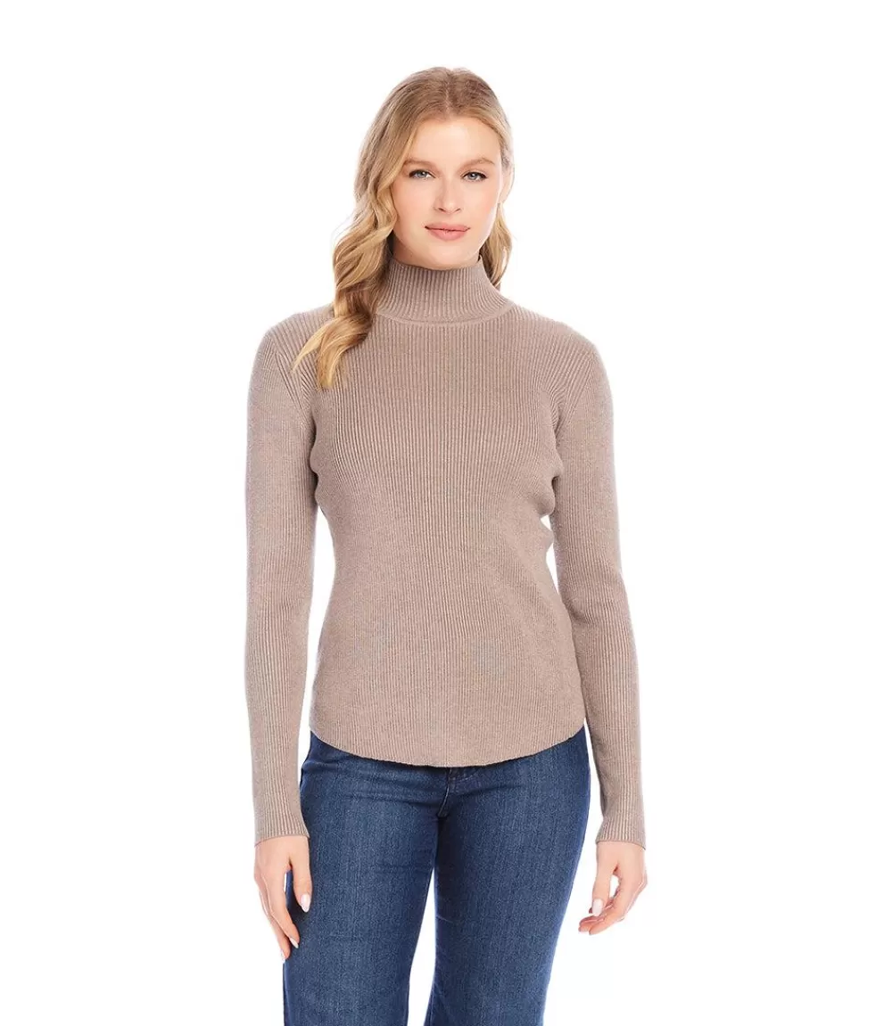 Ribbed Turtleneck Sweater>Karen Kane Fashion