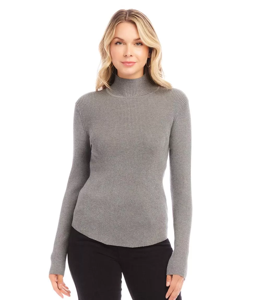 Ribbed Turtleneck Sweater>Karen Kane Shop