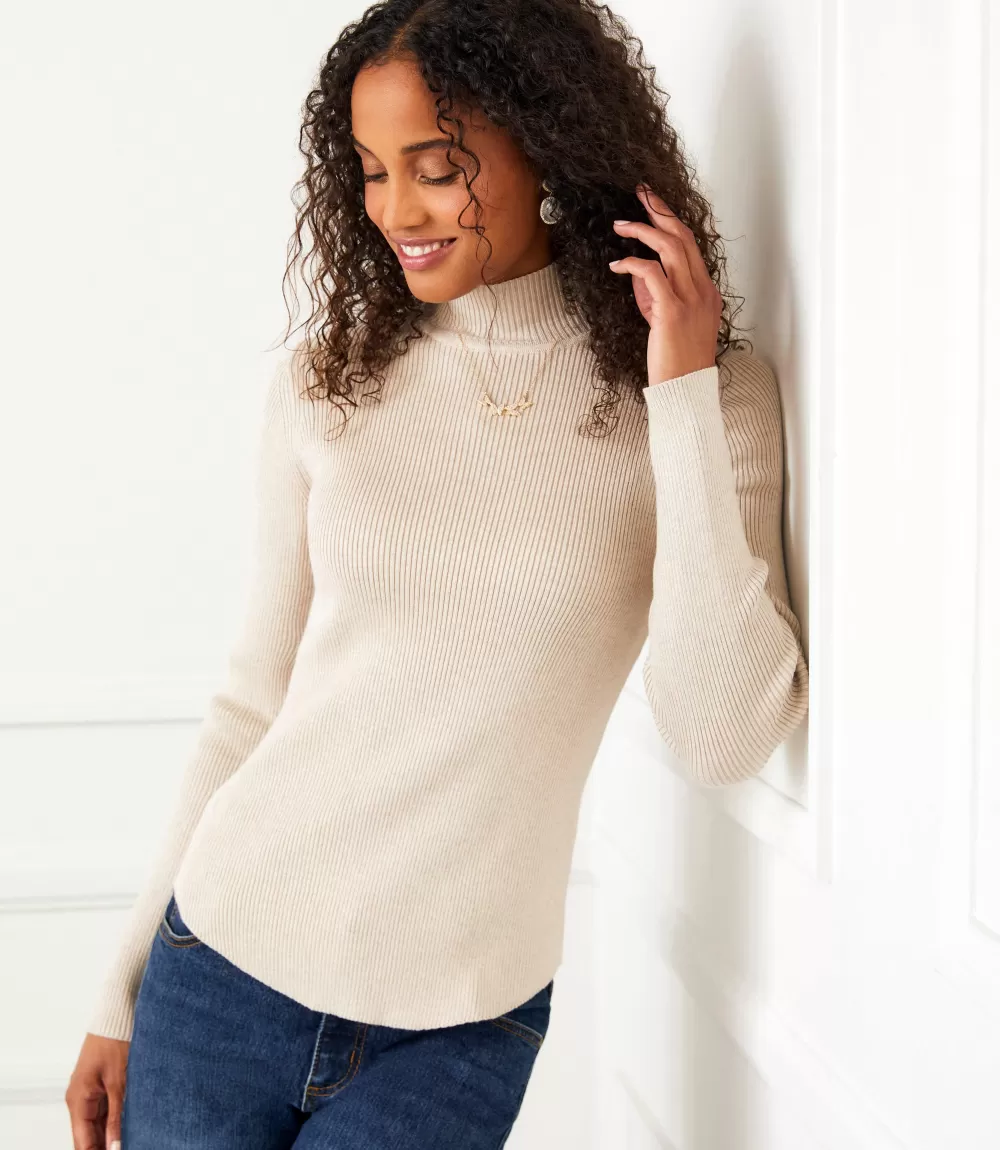 Ribbed Turtleneck Sweater>Karen Kane New