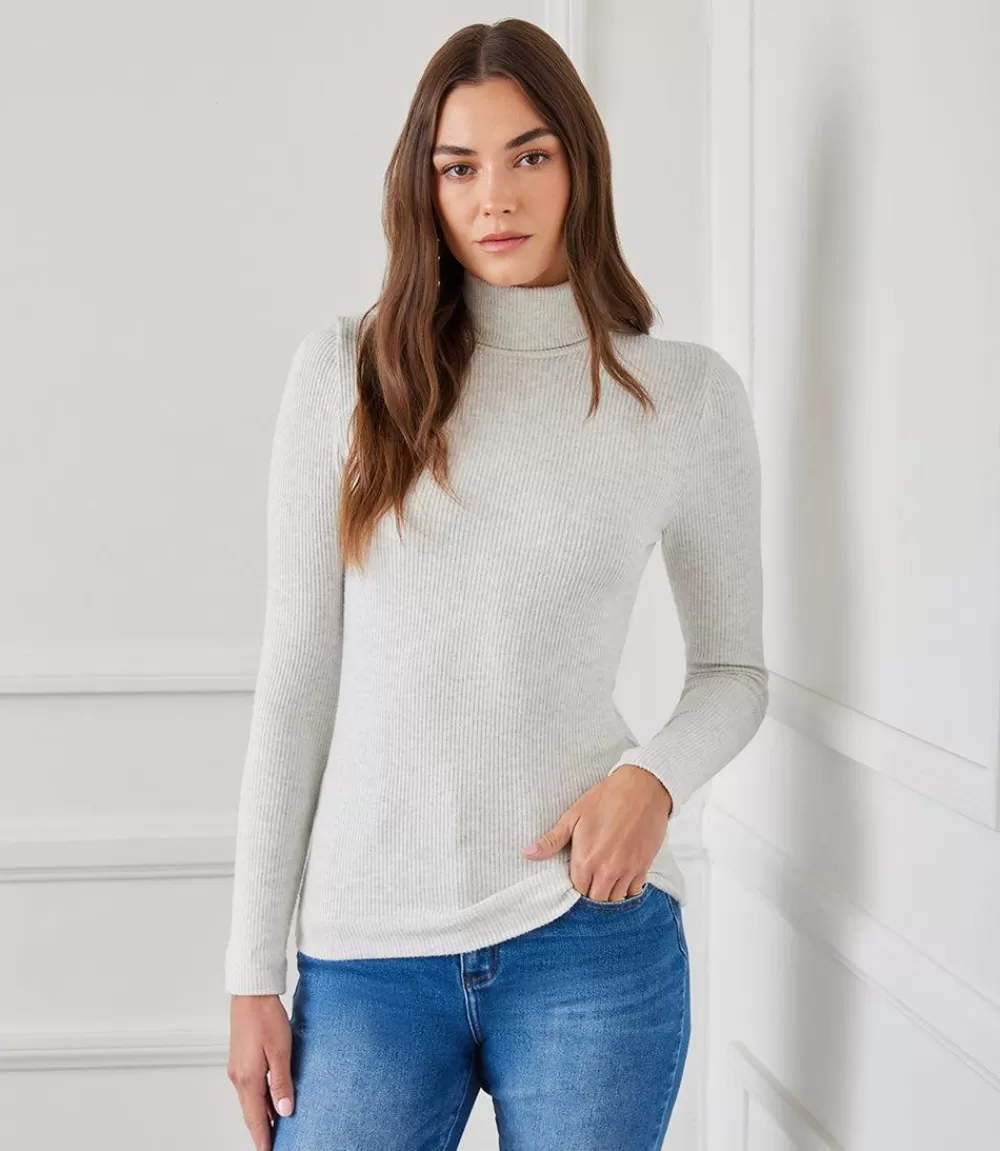 Ribbed Turtleneck Top>Karen Kane Discount