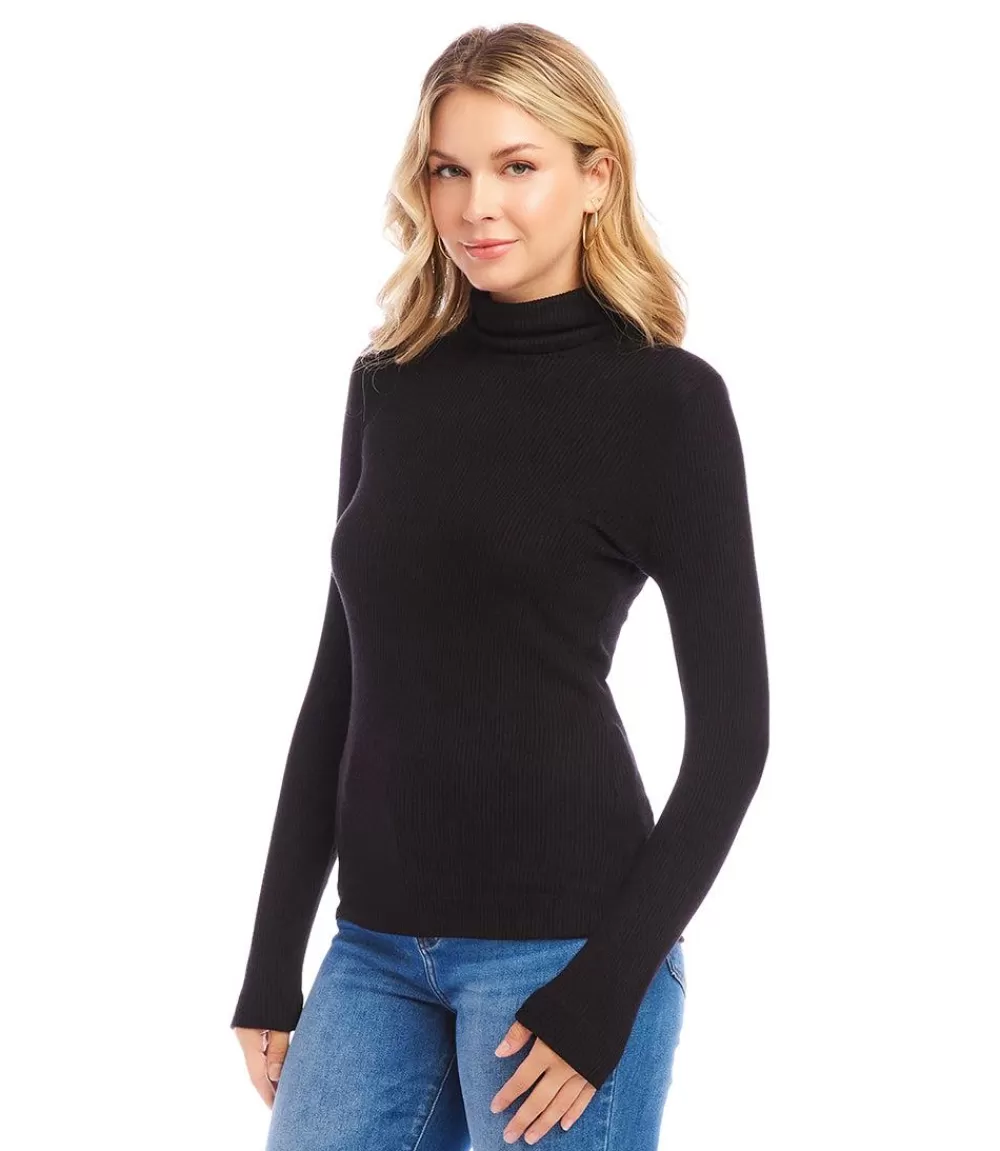 Ribbed Turtleneck Top>Karen Kane Best