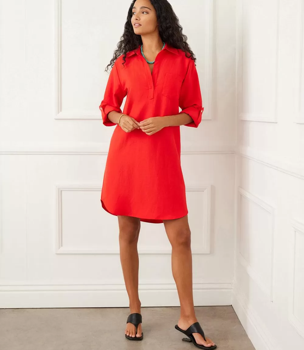 Roll Tab Sleeve Shirtdress>Karen Kane Cheap