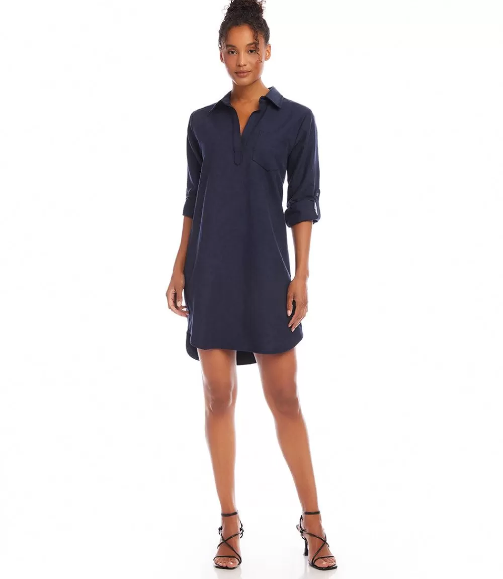 Roll Tab Sleeve Shirtdress>Karen Kane Outlet