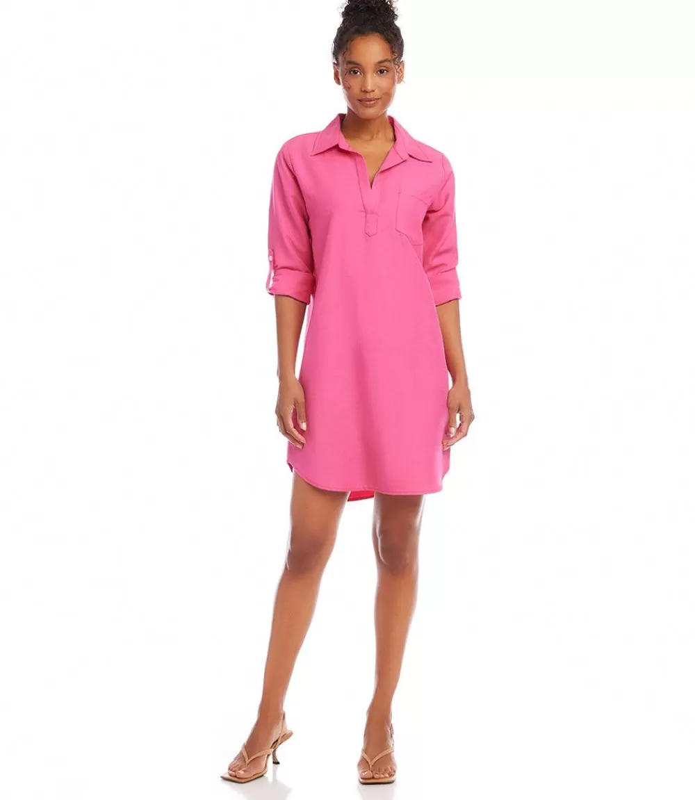 Roll Tab Sleeve Shirtdress>Karen Kane Shop